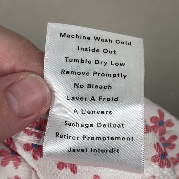 Grayson The Hero Button Down Shirt Red White Floral Size 2 Small Frank & Eileen - Picture 10 of 13